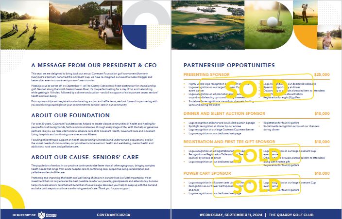 Covenant Cup Covenant Foundation Sponsorship Package
