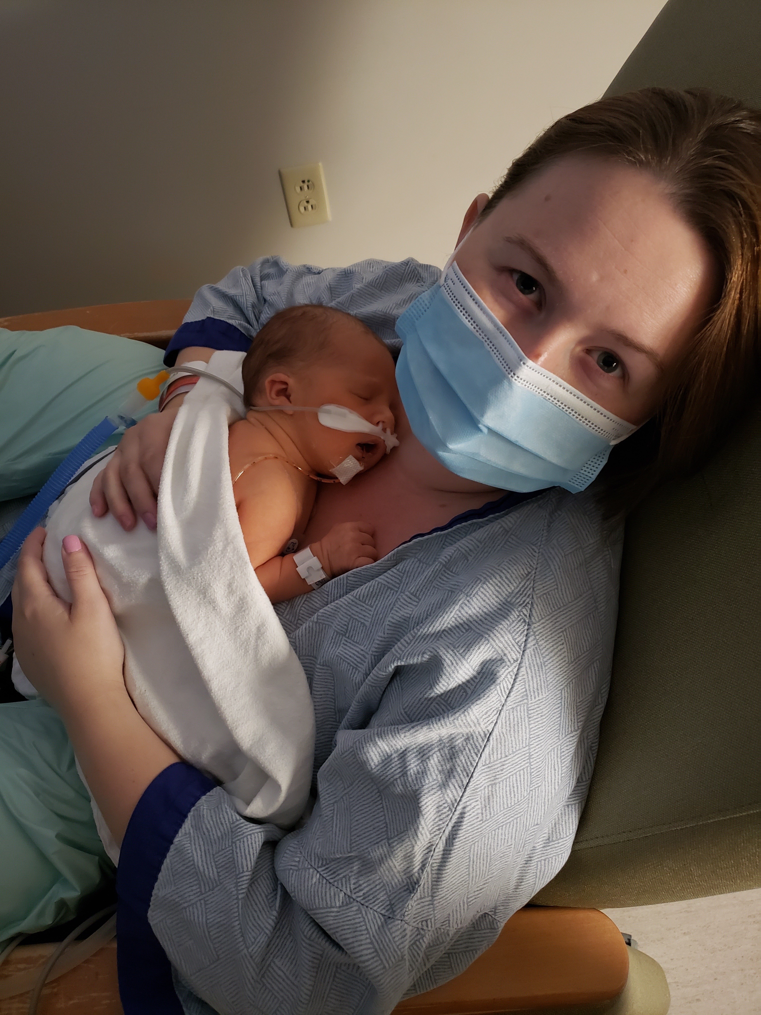 Lori Semeniuk and her newborn son Daxon